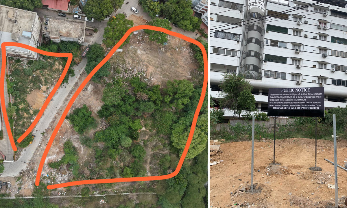 HYDRAA Protects ₹600 Crore Government Land Near Banjara Lake, Fences Three Park Sites Worth ₹9 Crore