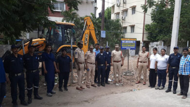 HYDRAA Clears Encroachments, Fences 6 Guntas of Land Allotted for Chaitanyapuri Police Station in Ranga Reddy