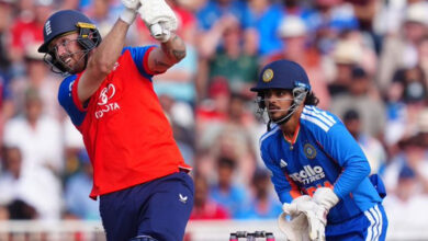 England Post 201/7 Against India in 3rd T20I as Phil Salt Hits 70, Sam Curran Finishes Strong in Nottingham