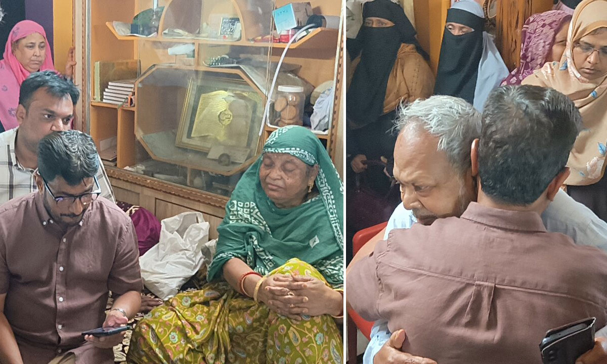 AIMIM MLA Jaffar Hussain Meraj Visits Bereaved Sayeedabad Family After California Road Accident Kills Three