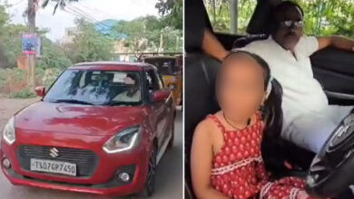 Minor Girl Allegedly Allowed to Drive Car by Police Officer in Hyderabad; Viral Video Sparks Road Safety Concerns