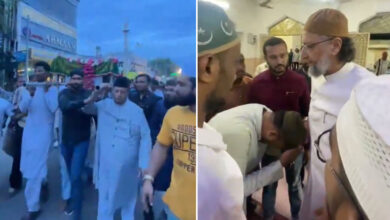 Asaduddin Owaisi Visits Mohammed Faiz’s Bereaved Family in Panjeshah, Attends Namaz-e-Janazah, Condemns Tragic Incident