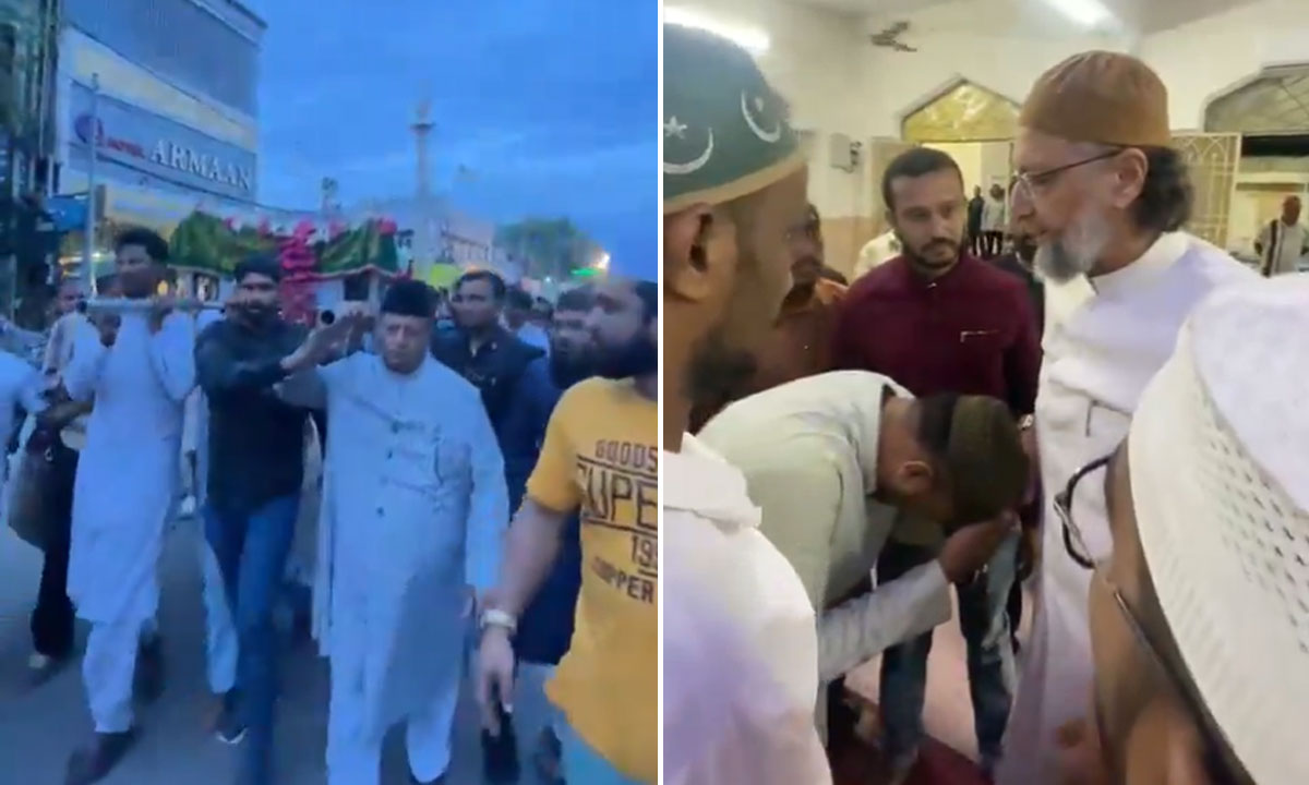 Asaduddin Owaisi Visits Mohammed Faiz’s Bereaved Family in Panjeshah, Attends Namaz-e-Janazah, Condemns Tragic Incident