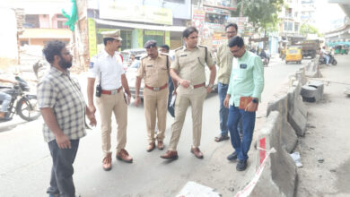 Hyderabad Traffic Police Inspect Chanchalguda–IS Sadan Flyover Works to Improve Traffic Flow and Public Safety