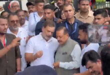 Minister of State Jitendra Singh Meets Rahul Gandhi as Congress Protests Outside PM’s Residence Over Paper Leaks