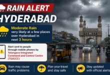 Hyderabad Rain Alert: TGiCCC Warns of Moderate Rain Over Parts of City for Next 3 Hours