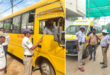 Hyderabad Traffic Police Conduct School Bus Safety Drive in Rajendranagar, Schools Directed to Follow Transport Safety Norms