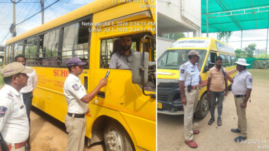 Hyderabad Traffic Police Conduct School Bus Safety Drive in Rajendranagar, Schools Directed to Follow Transport Safety Norms