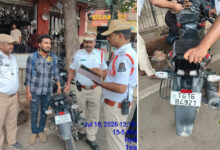 Hyderabad Traffic Police Detect Fake Number Plate on Bajaj Pulsar at Afzalgunj, Rider Handed Over for Criminal Investigation