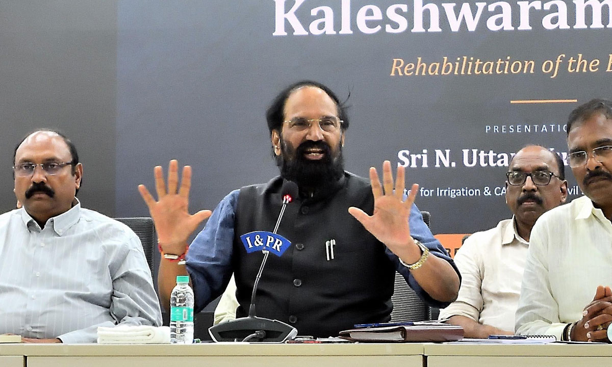 Kaleshwaram Barrages Cannot Lift Water Now, NDSA Has Barred Operations: Uttam Kumar Reddy Slams BRS