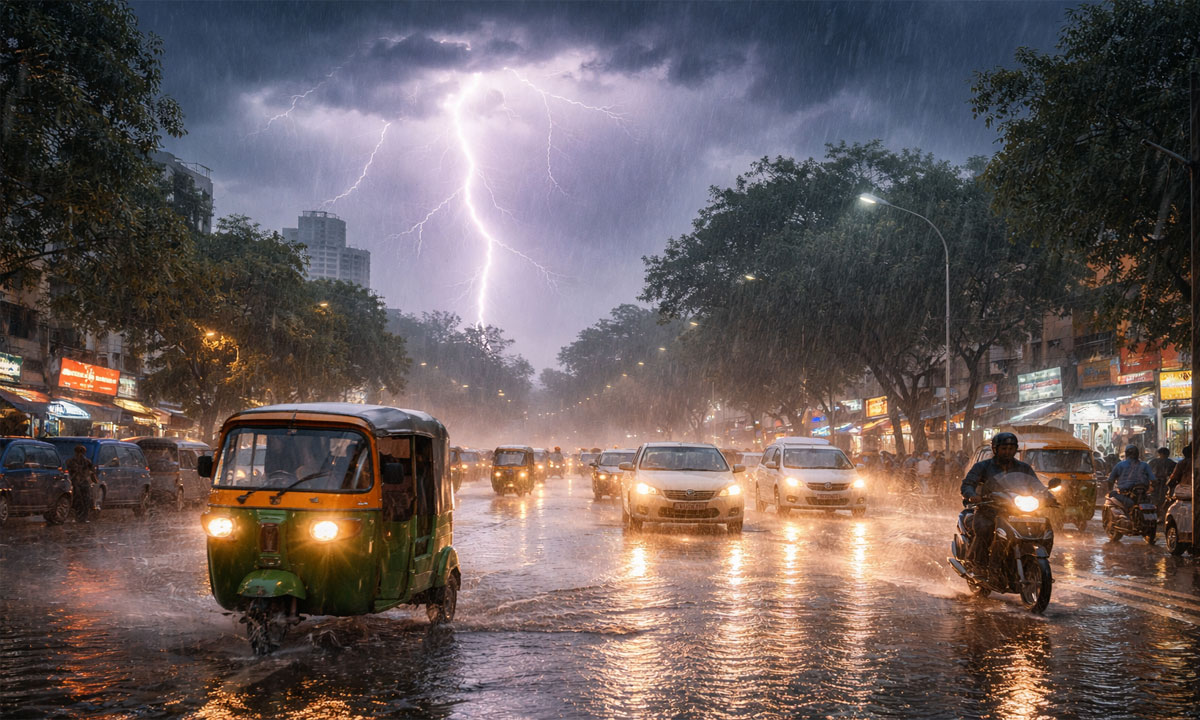 Hyderabad Rain: Heavy Rain Hits LB Nagar, Uppal, Secunderabad; Waterlogging Disrupts Traffic