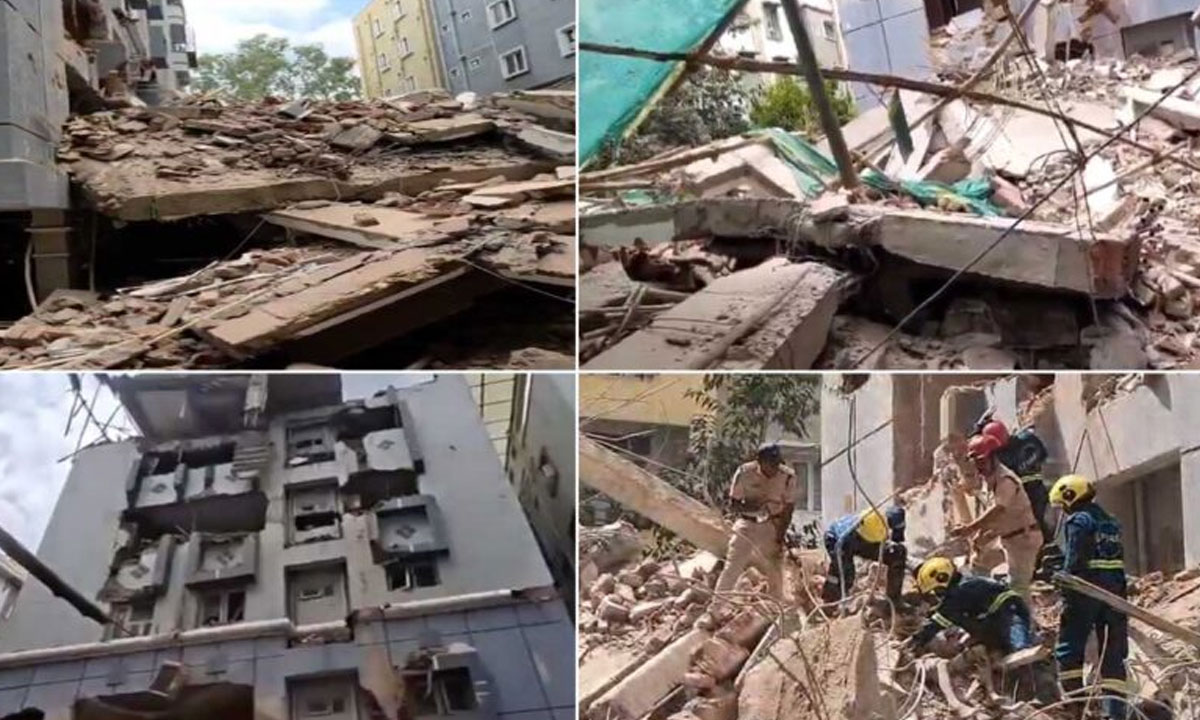Seven-Storey Building Collapses in Madhapur, Damages Nearby Apartment