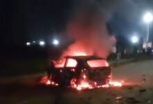Driver Burned Alive After Car Catches Fire Following Collision With Lorry in Visakhapatnam