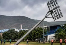 50-Foot High-Mast Light Collapses at Visakhapatnam Railway Stadium
