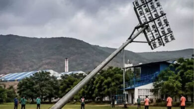 50-Foot High-Mast Light Collapses at Visakhapatnam Railway Stadium