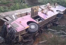 20 Seriously Injured as Bus and Eicher Vehicle Fall Off Bridge After Collision in Anantapur