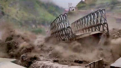 Bailey Bridge Swept Away by Sudden Water Surge in Uttarakhand’s Niti Valley; BRO Operator Missing