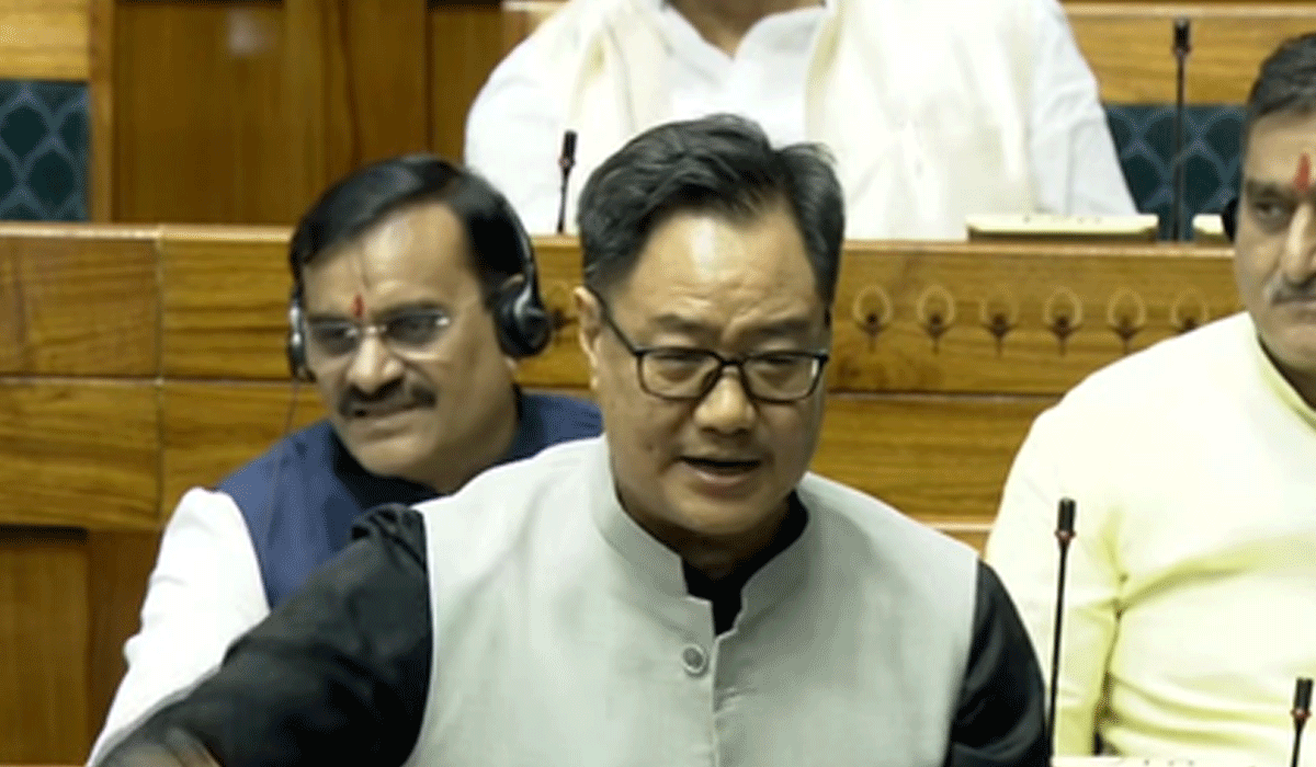Lok Sabha adjourned for the day over intense sloganeering; Rijiju slams Opposition