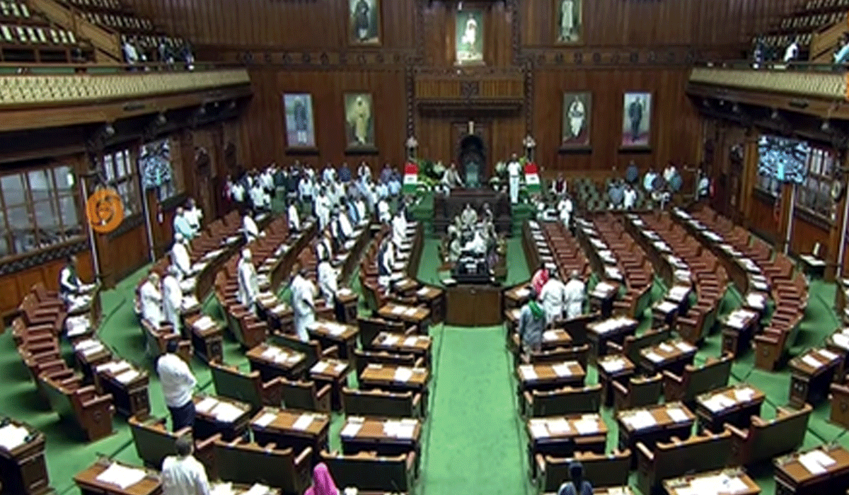 Karnataka Council ruling party members complain over disruption of proceedings due to Oppn protests; seek action