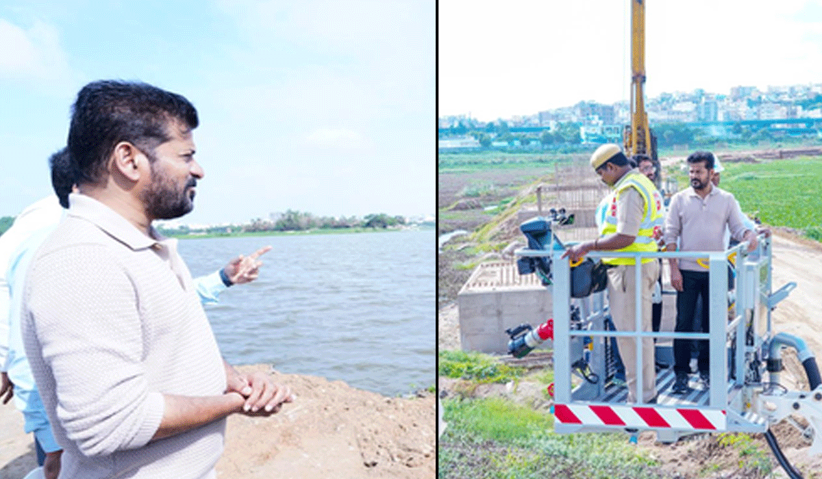 Telangana CM inspects development works at Hyderabad’s Mir Alam Tank