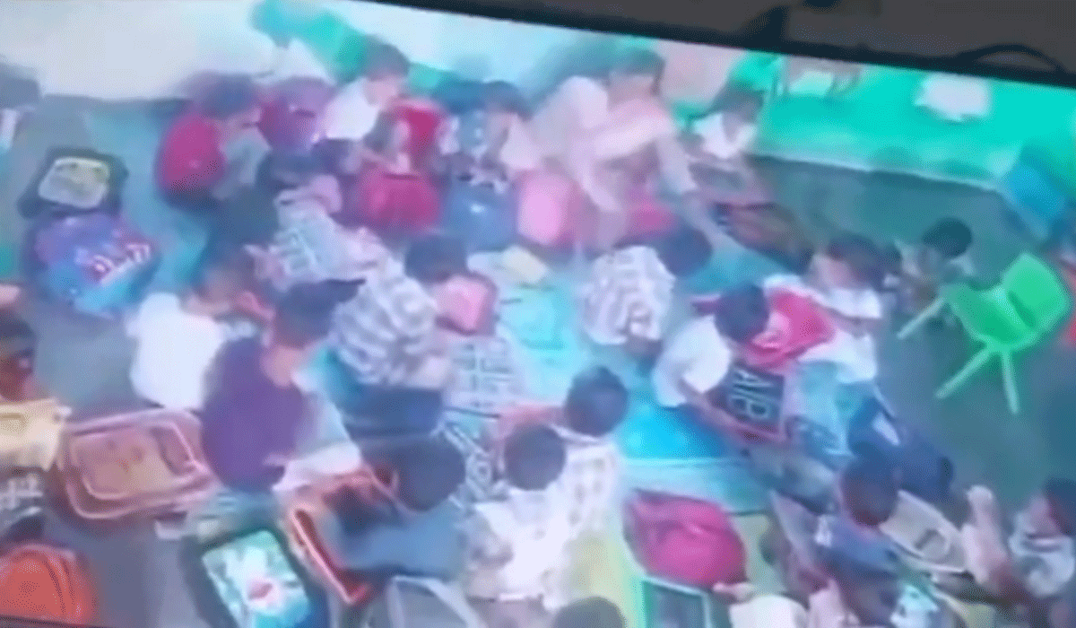 Teacher Caught on CCTV Beating Nursery Student in Telangana’s Adilabad