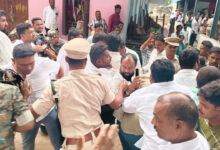 Ruckus During Digital Ration Card Distribution in Adilabad, BJP and Congress Workers Clash