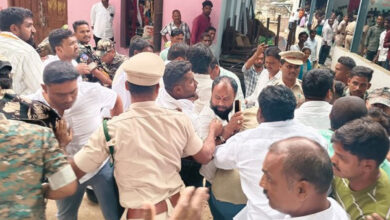 Ruckus During Digital Ration Card Distribution in Adilabad, BJP and Congress Workers Clash