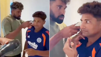Mohammed Siraj Turns Barber! Video of Him Cutting Sarfaraz Khan’s Hair Goes Viral on Social Media