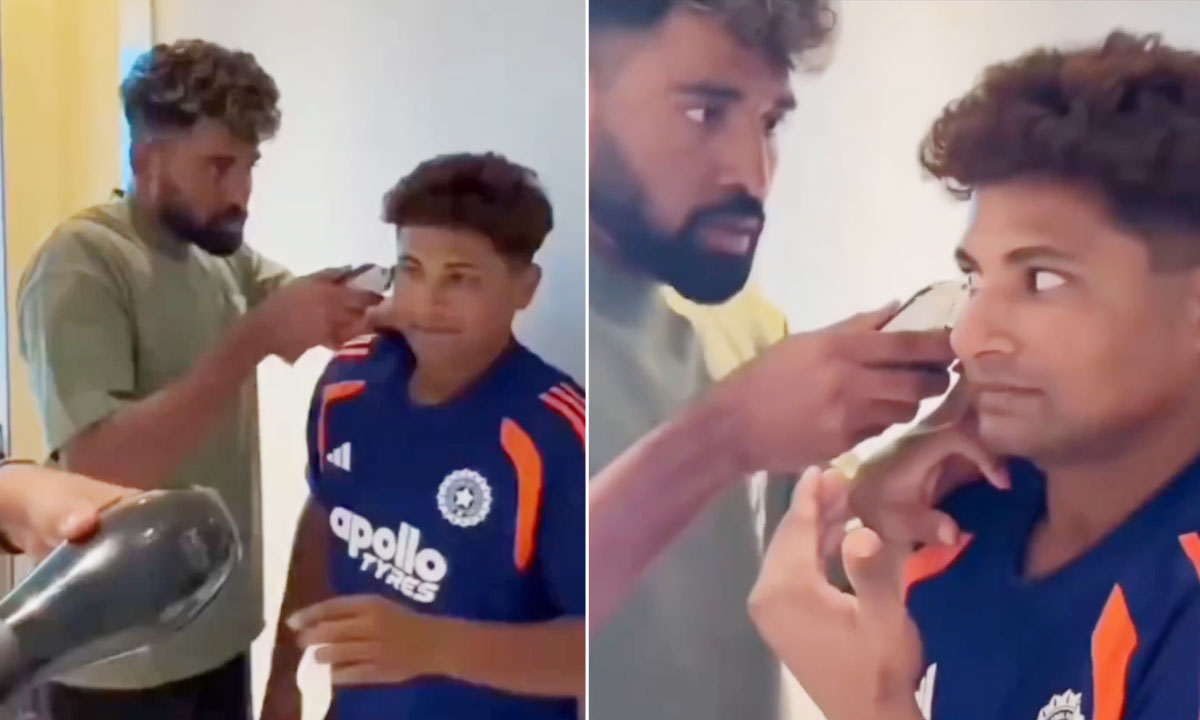 Mohammed Siraj Turns Barber! Video of Him Cutting Sarfaraz Khan’s Hair Goes Viral on Social Media
