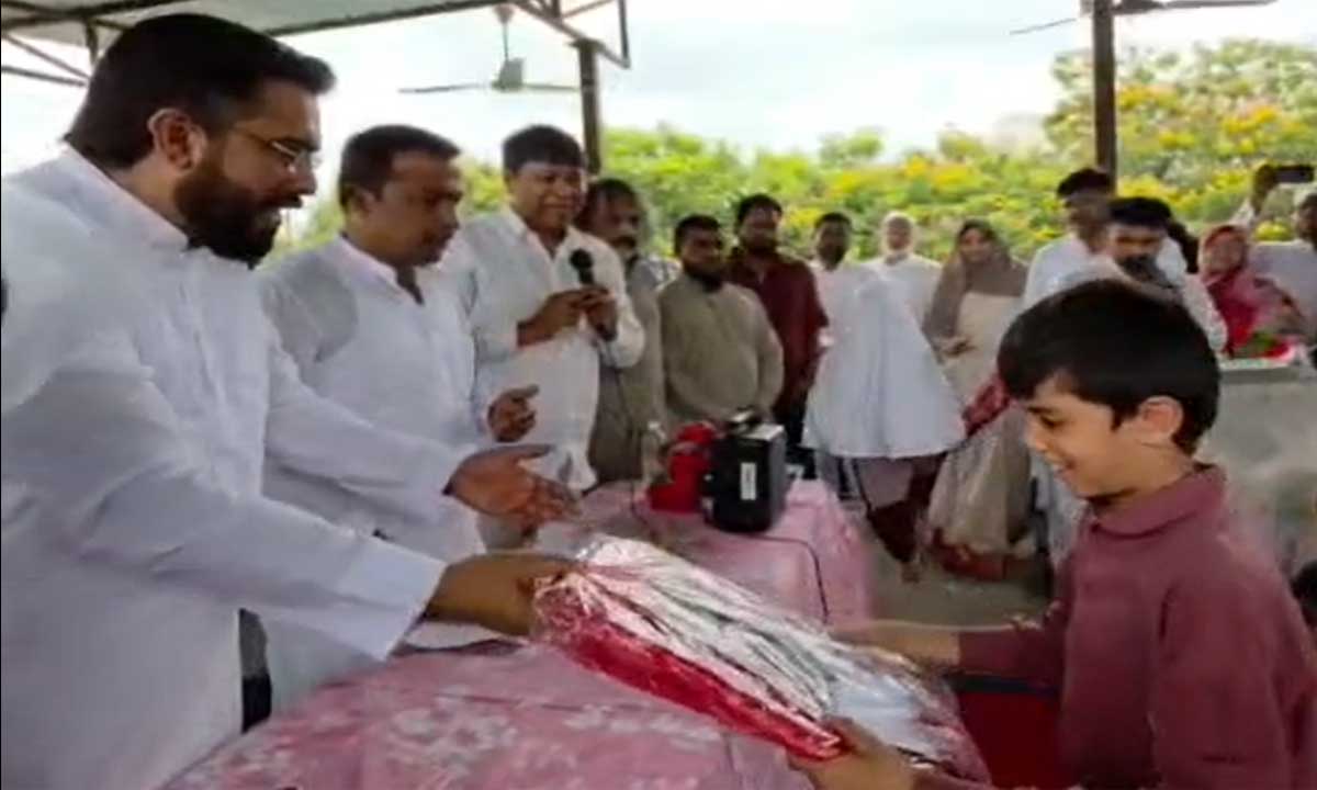 MLA Majid Hussain Distributes Free Bags to Students