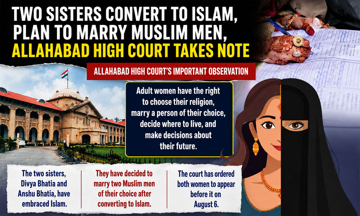 Two Sisters Embrace Islam to Marry Muslim Men, Allahabad High Court Says Adult Women Have Right to Choose Religion and Husband