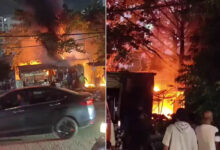 Major Fire Breaks Out After Suspected Cylinder Blast at Manikonda Shop