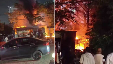 Major Fire Breaks Out After Suspected Cylinder Blast at Manikonda Shop