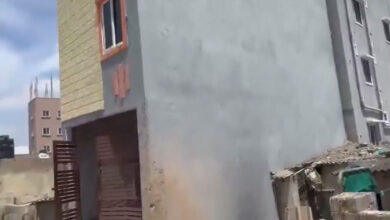 Four-Storey Building Reportedly Tilts in Gachibowli’s NTR Nagar, Residents Fear Collapse