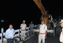 Nizamabad Police Inspect Security Arrangements for Ganesh Immersion at Basara Bridge