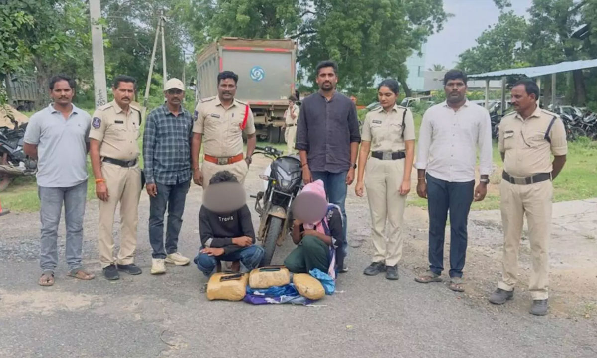 Youth Smuggles Ganja to Buy iPhone for Girlfriend’s Birthday, Couple Arrested in Khammam