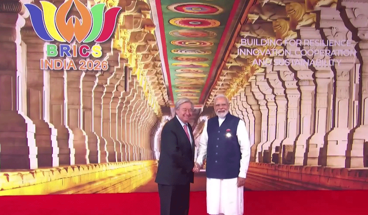 PM Modi welcomes leaders at Bharat Mandapam on 2nd day of BRICS Summit