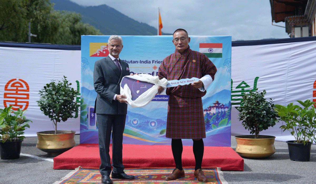 EAM Jaishankar meets Bhutan PM, hands over 54 'Made in India' electric vehicles