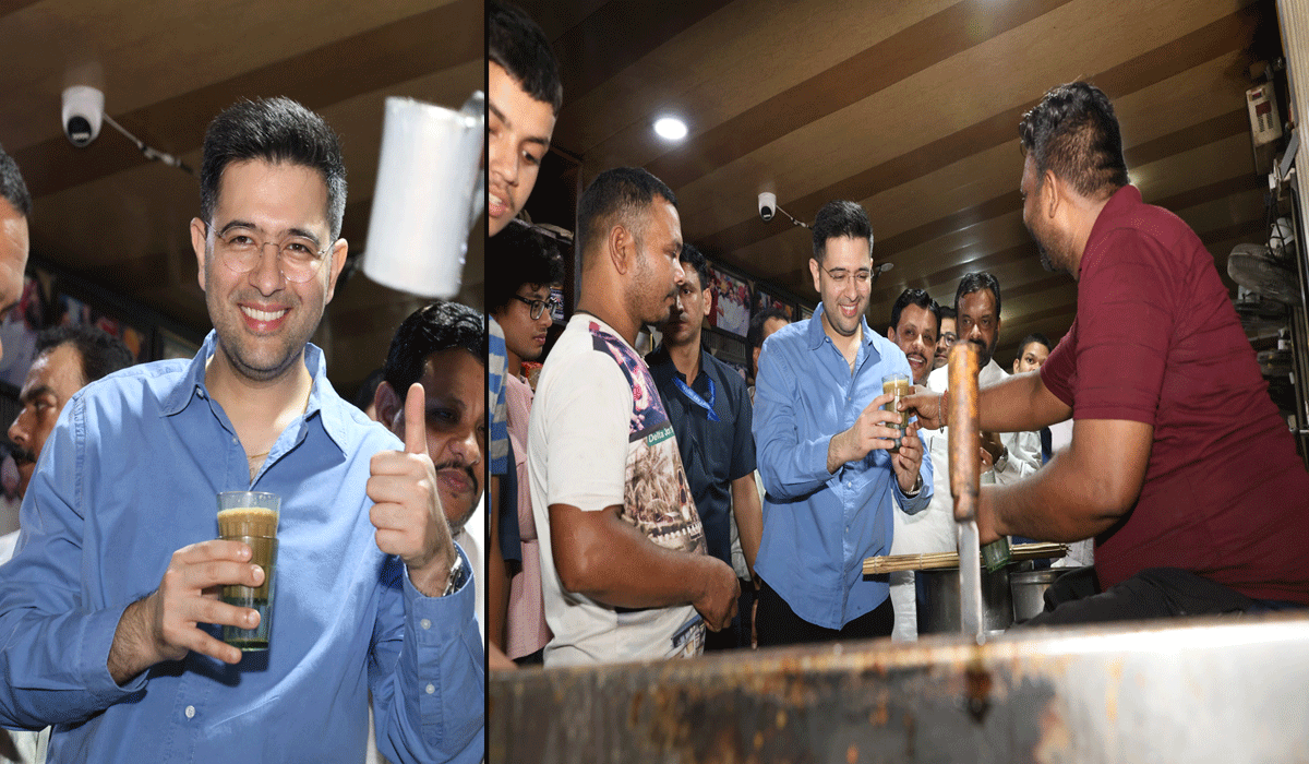Raghav Chadha enjoys tea, discusses Punjab politics with locals at Amritsar's Giani Tea Stall