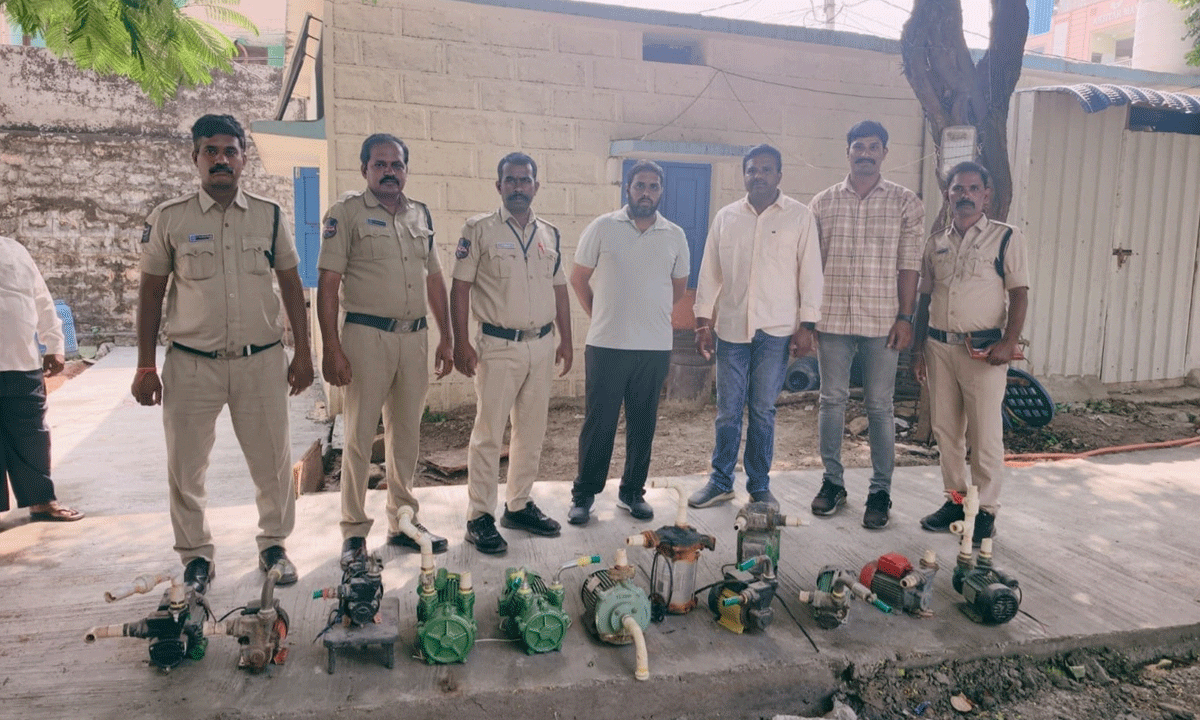 12 Illegal Motors Seized During Water Board Raids in Kukatpally